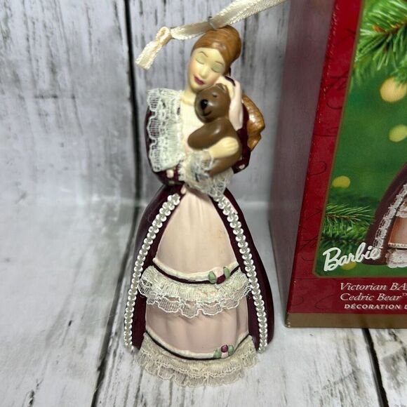 Hallmark Victorian Barbie with Cedric Bear Ornament 2000 - Picture 2 of 7